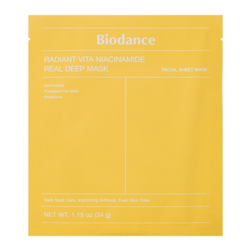 Biodance - Radiant Vita Niacinamide Real Deep Mask - Освітлювальна гідрогелева маска для обличчя - 1шт./34g 0898 фото